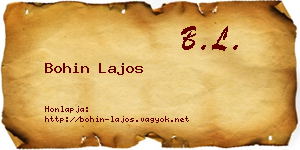 Bohin Lajos névjegykártya